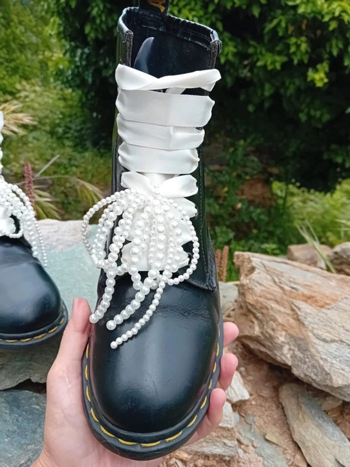 Dr. Martens made in England 🇬🇧 custom noeuds perles uk6 39 - photo numéro 7