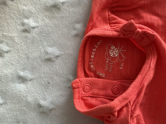 teeshirt manches courtes noeud au col rose 9 mois tex - photo numéro 8