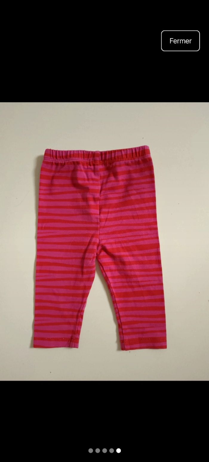Legging rayé rouge rose - photo numéro 5