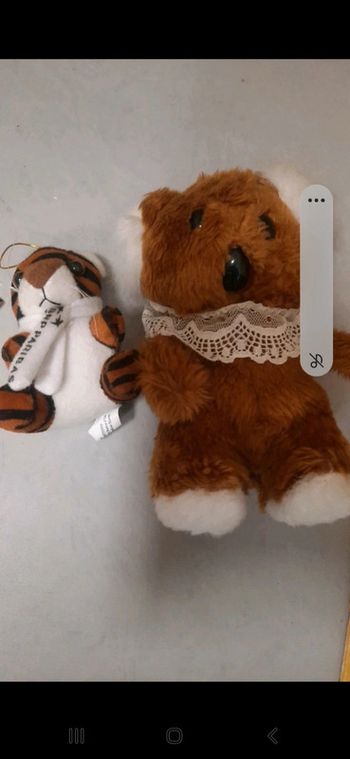 Lot doudou pelluche maron foncé