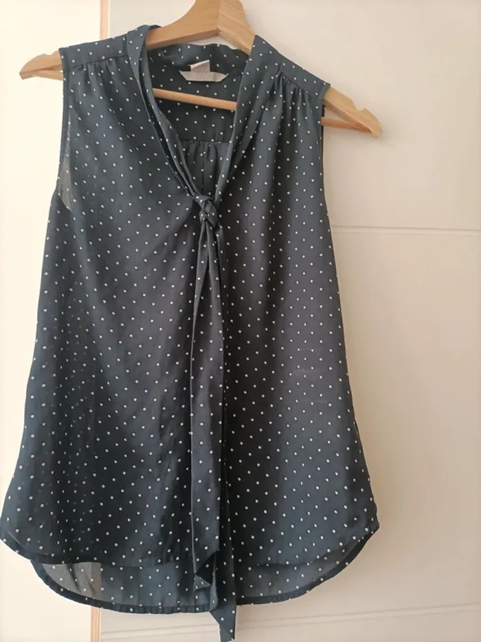 Blouse fluide sans manches bleu marine - photo numéro 7