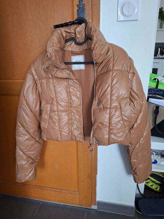 Doudoune courte marron femme