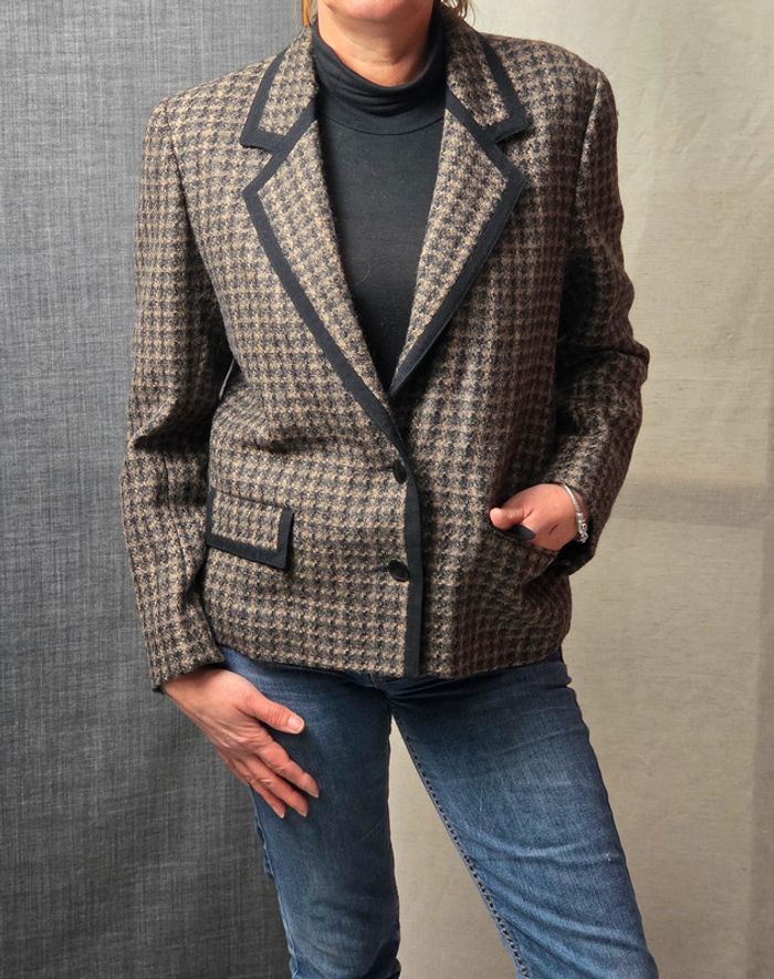 Veste vintage marron/noir - photo numéro 2