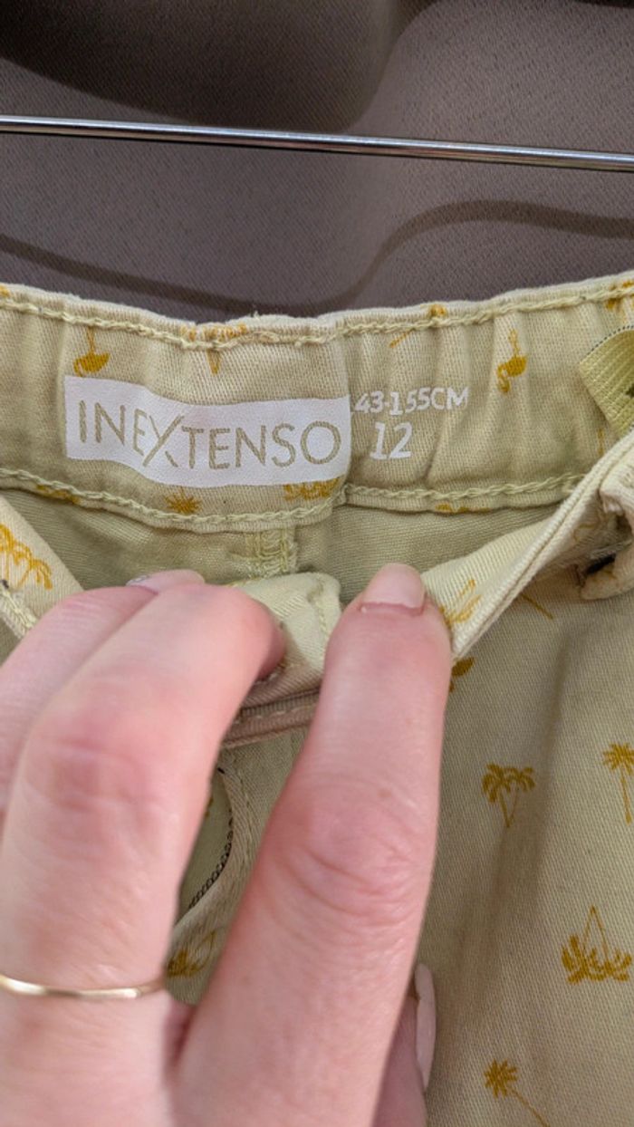 Short 11/12 ans vert clair jaune - photo numéro 4