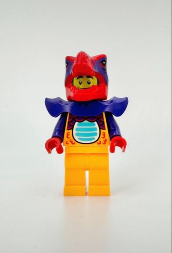 Lego Figurines City : Animateur de magasin en déguisement de Dinosaure (2 coiffures) - NEUF
