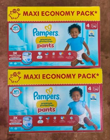 2 maxi economy pack Pampers taille 4 pants premium protection 