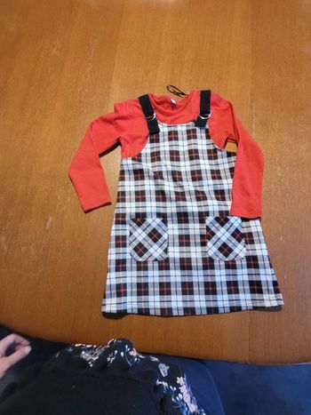 Robe chasuble et Tee-shirt manches longues 5 ans