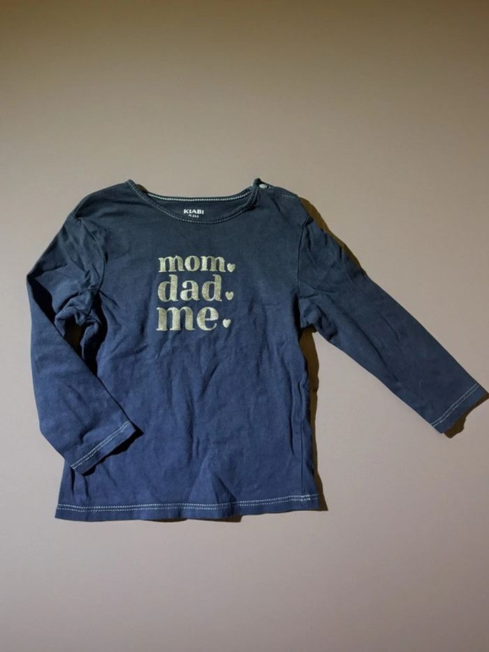 T-shirt noir doré Mom Dad Me Kiabi - photo numéro 2