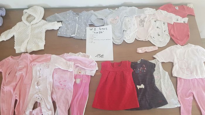 lot 3 mois fille hiver divers peu porté