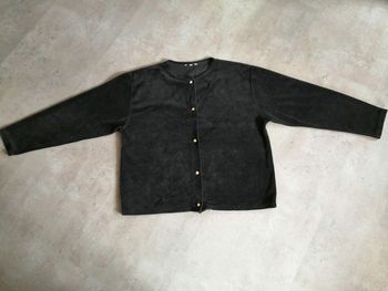 gilet velours lisse noir boutons dorés taille unique
