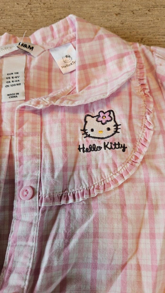 Blouse rose et blanche à carreaux, Hello Kitty, neuve, 5/6 ans, neuve - photo numéro 5