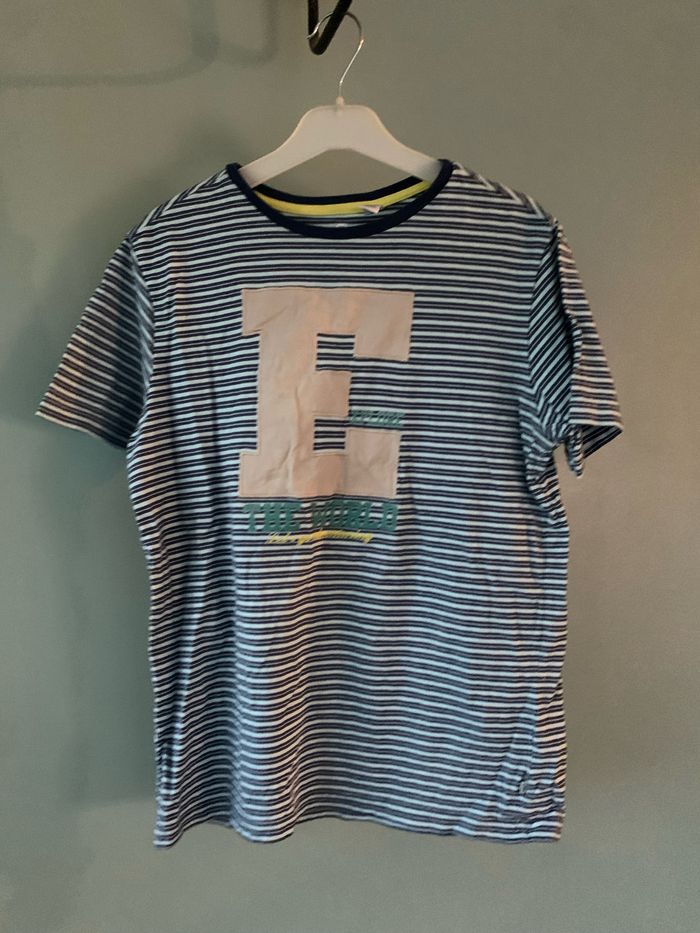 T shirt à rayures bleu okaïdi 14 ans