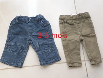 2 pantalons 3-6 mois