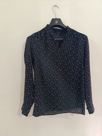 Chemisier noir motifs blanc Kiabi taille M