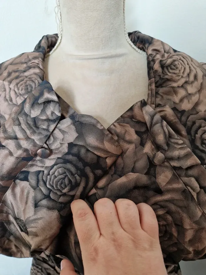 Veste armani collezioni fleurie marron et noir taille 44 - photo numéro 5