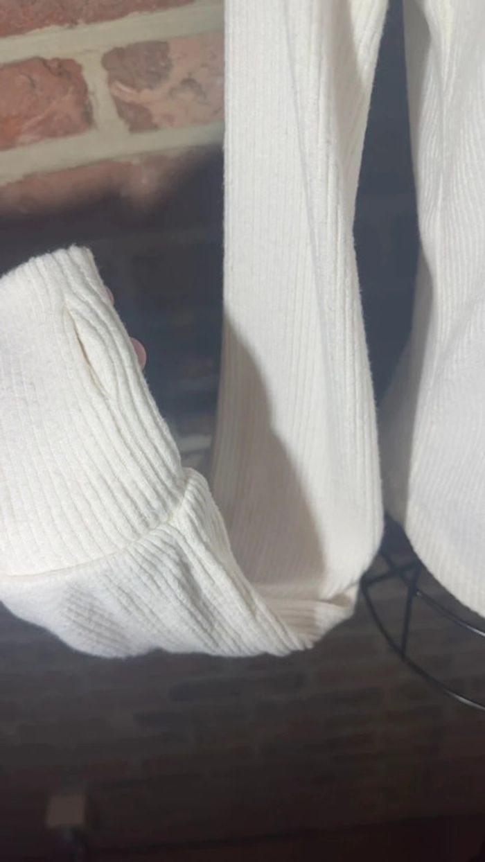 Haut a longues manches bouffantes blanc Stradivarius Taille S / 36 - photo numéro 6