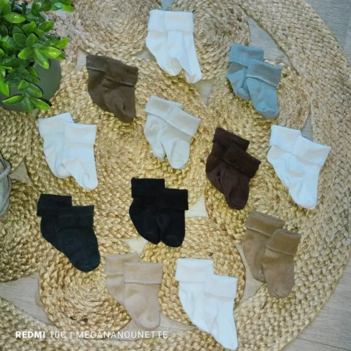 🧦🌿 Lot x12 paires de chaussettes à revers – Taille 16–18 – 9 à 12 mois – Boutique Indépendante - photo numéro 2