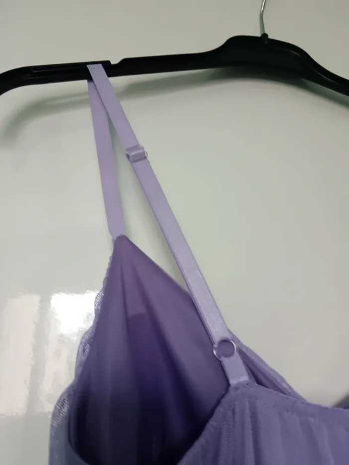 Robe violette à dentelles bretelles réglables Taille unique - photo numéro 7