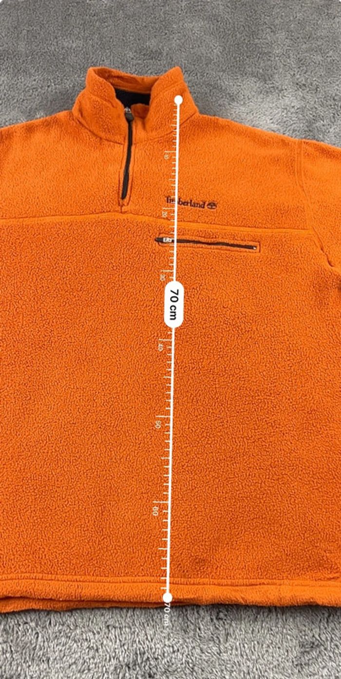 Pull polaire Timberland orange avec logo brodé – Taille XS (taille grand) - photo numéro 3