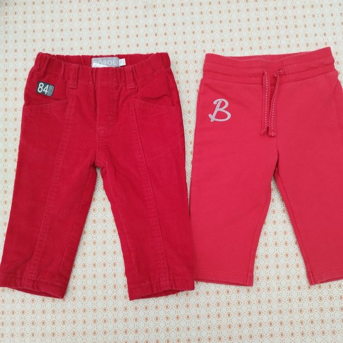 2 pantalons Boboli 3 mois
