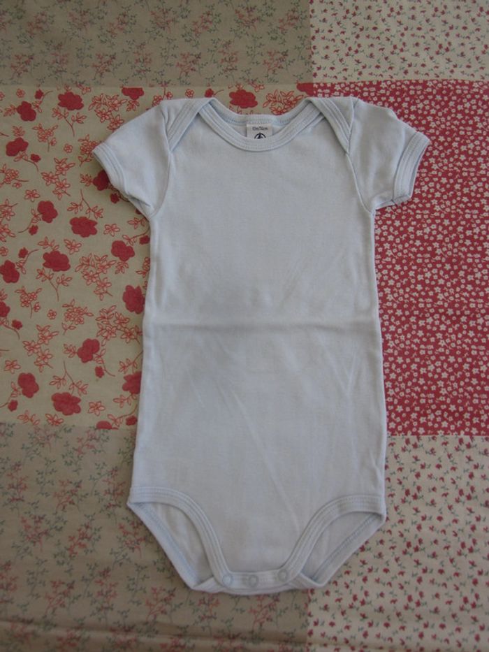 Lot de 3 Body manches courtes blanc et bleu 12 mois - photo numéro 5