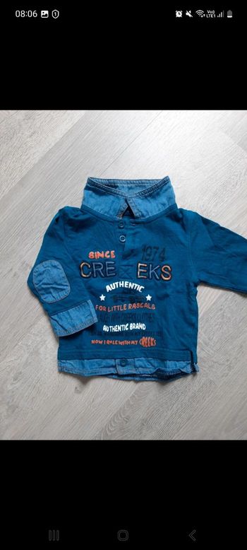 T-shirt chemise 6 mois