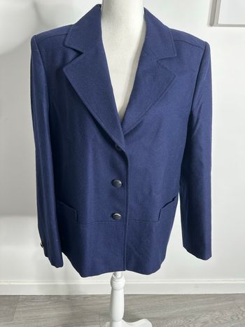 Blazer oversize en laine bleu marine Elbertex Vintage T44 XXL