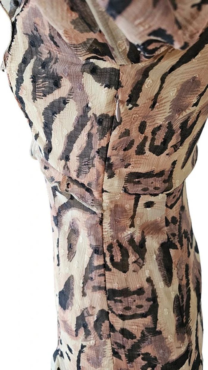 Robe longue ASOS Design – 36 – Beige Marron Imprimé Léopard – État : Excellent - photo numéro 4