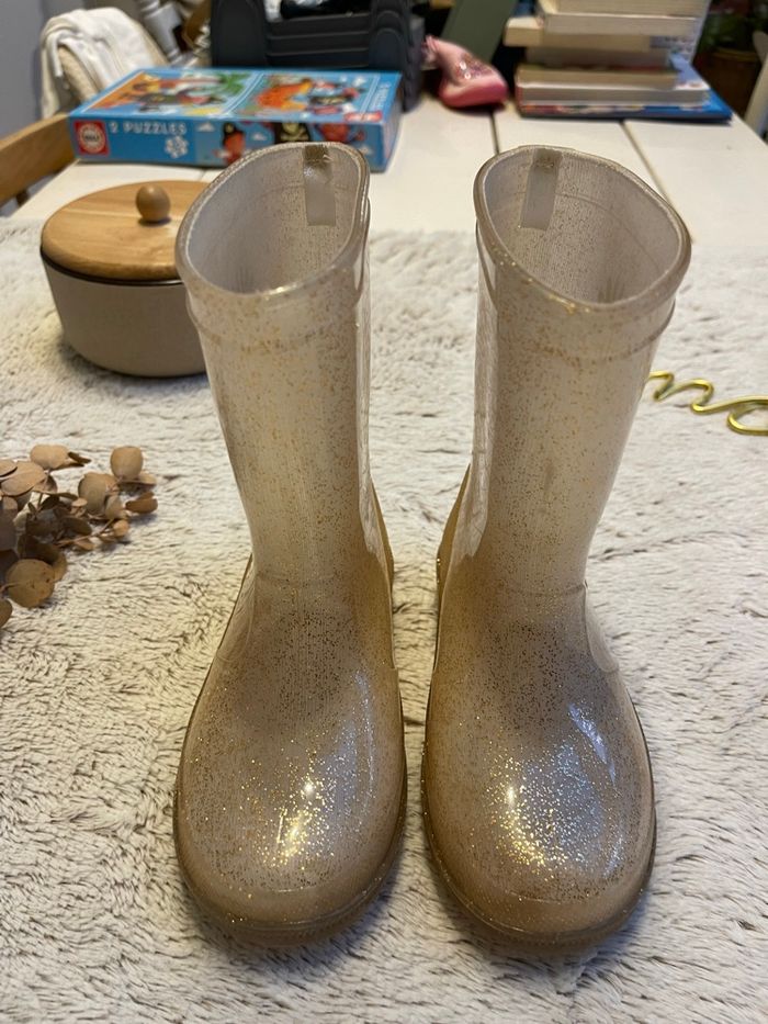 Botte de pluie beige à paillettes - Taille 26 - Vertbaudet - photo numéro 4