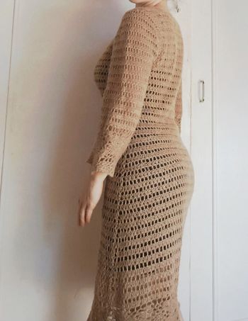 💎 robe au crochet beige doré mango sportwear tendance