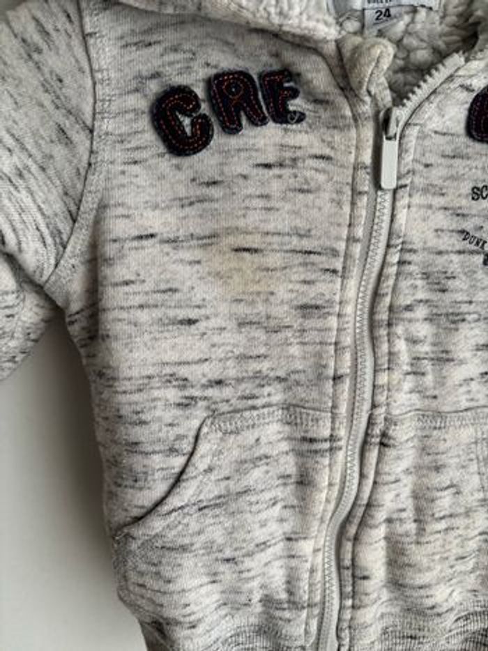 Veste à capuche chaude polaire moumoute gris creeks bébé garçon 24 mois - photo numéro 3