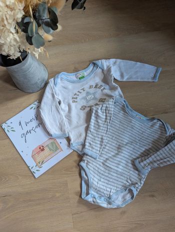 Lot de 2 bodies Manon et Valentin 9 mois