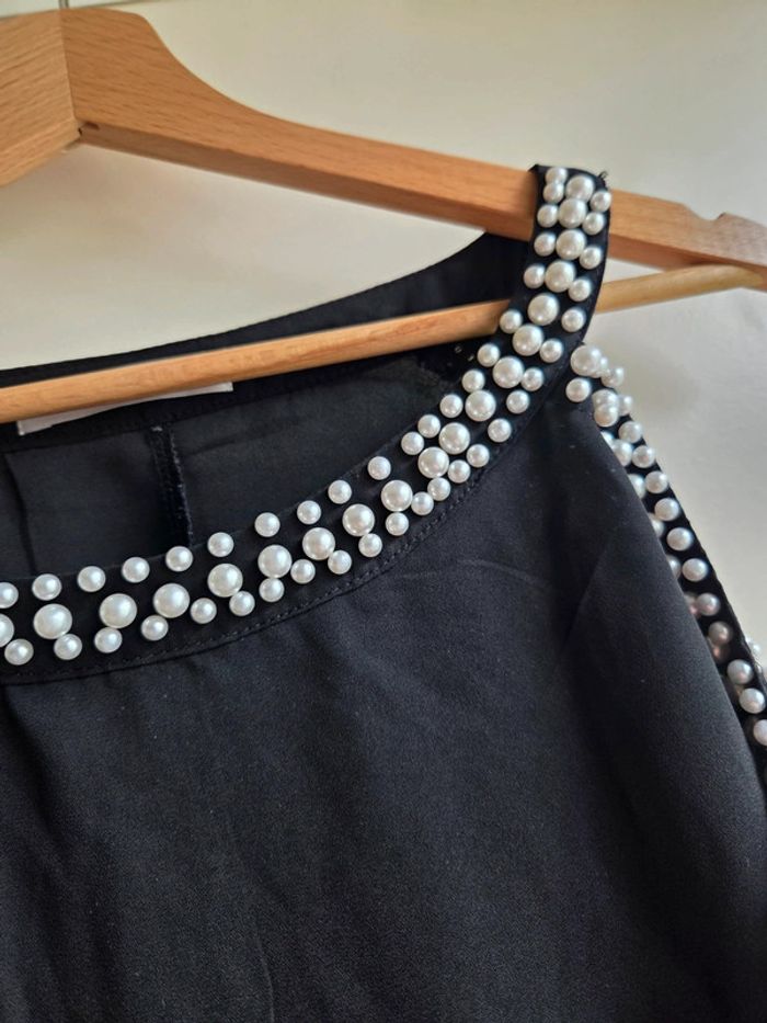 Blouse noire élégante perles MC Lorene - taille unique - photo numéro 3
