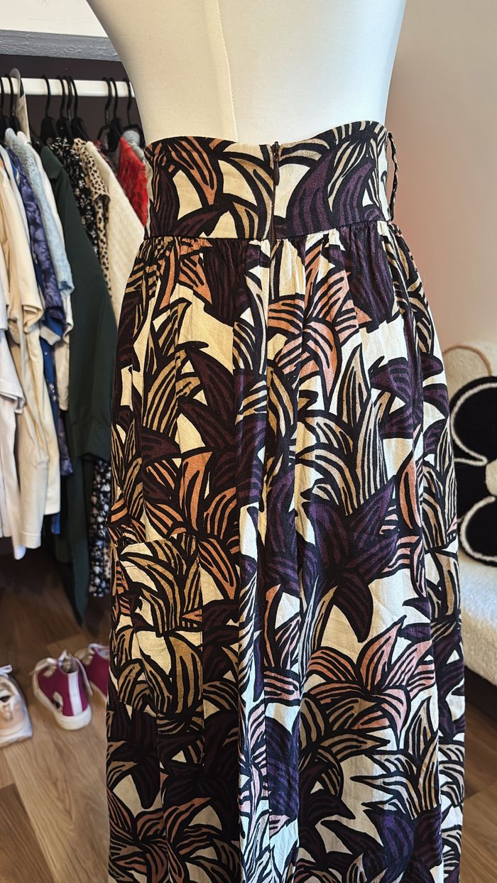 Jupe longue marron évasée à motifs Monoprix T36 - photo numéro 2