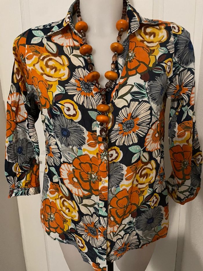 Chemise fleurie style rétro vintage - photo numéro 2