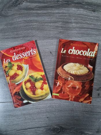 Lot de 2 livres recettes desserts et chocolat