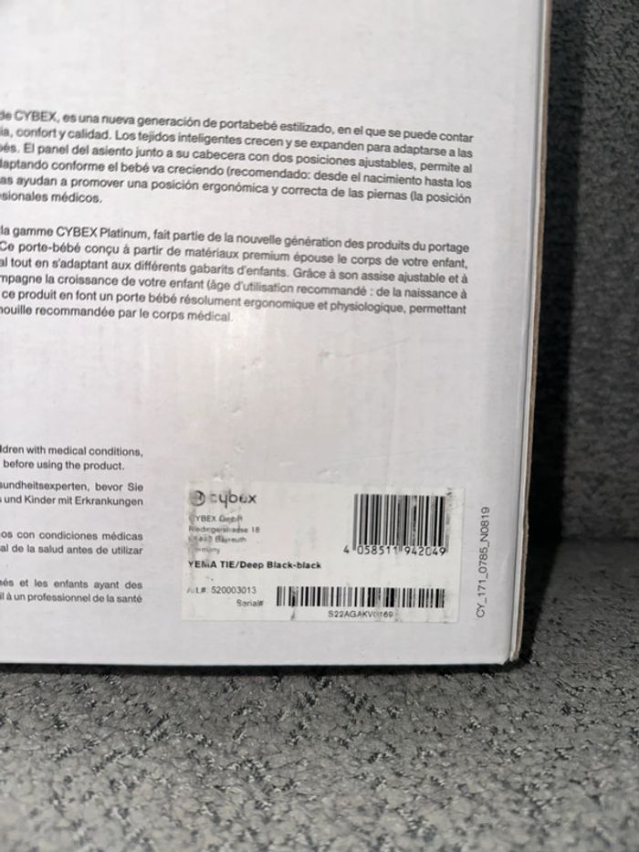 Porte bébé Cybex platinum Yema Tie Noir - photo numéro 5