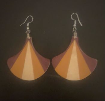 Boucles d’oreilles beiges et marrons