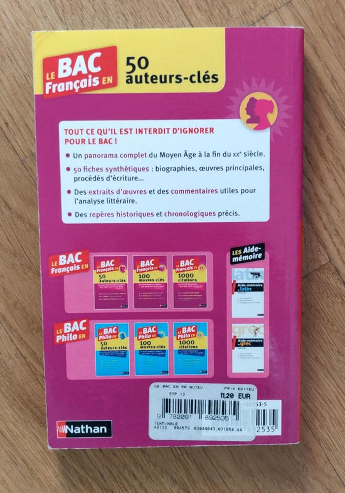 Livre - Le bac français en 50 auteurs-clés - photo numéro 2