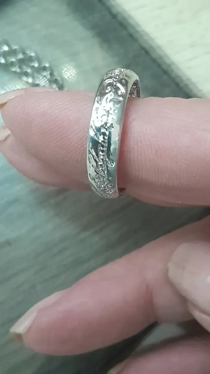 Collier anneau unique, argenté, Le Seigneur des Anneaux - photo numéro 4