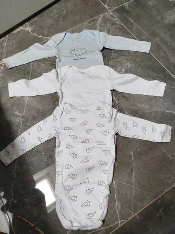 Lot 3 body bodies mixte 18 mois tex motif éléphant