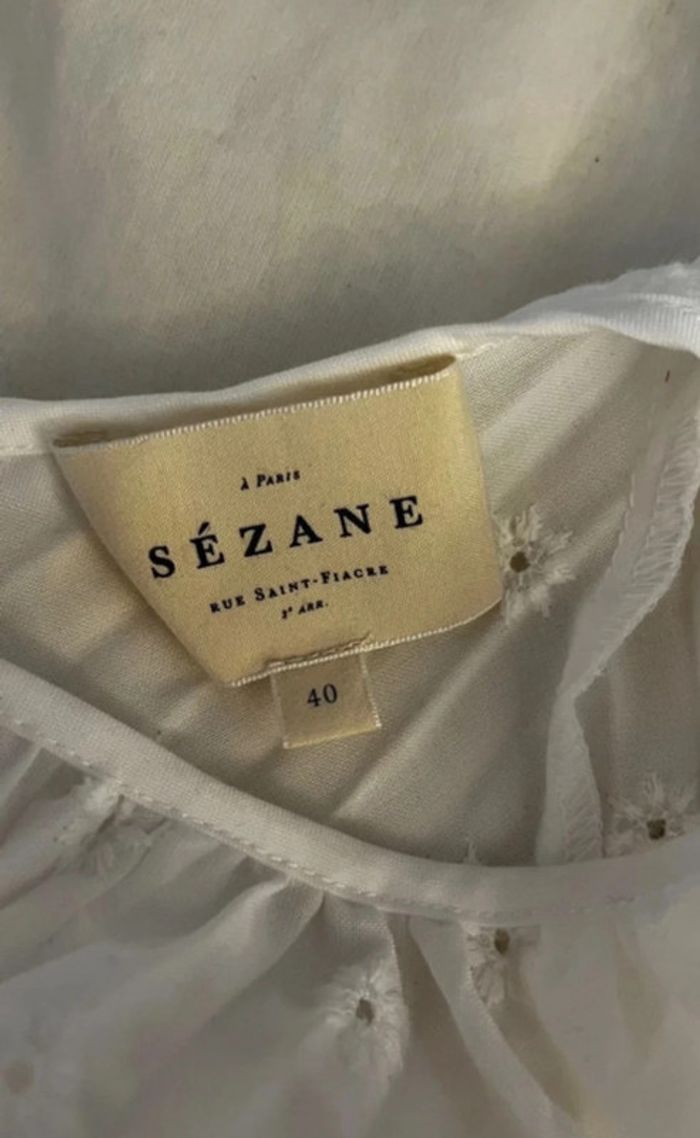Blouse plissée brodée Romy t40 sezane - photo numéro 8