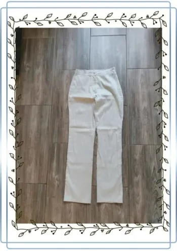 Pantalon rayé beige clair "Pecca girls", taille 40, très bon état