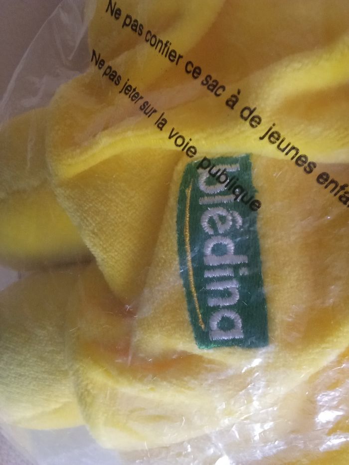 Chien  ou ours jaune  doudou Blédina  semi plat  vintage neuf  non ouvert - photo numéro 4