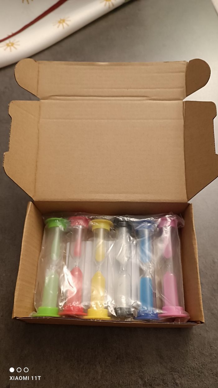 Lot de sabliers colorés – Gestion du temps - photo numéro 3