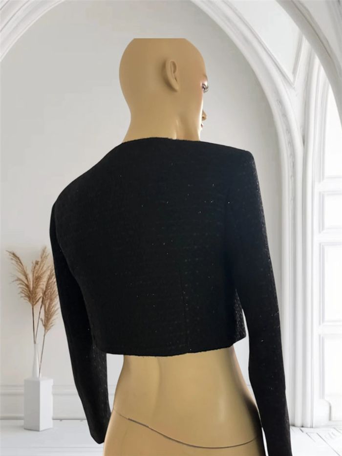 Veste courte  Zara taille s noir brillante - photo numéro 5