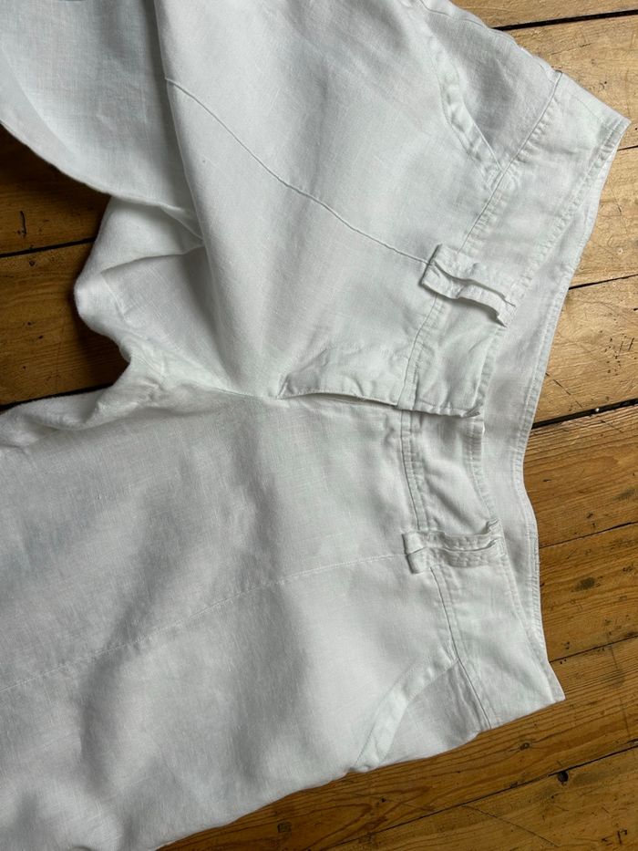 Pantalon lin blanc jambes larges taille EUR 44 - photo numéro 2