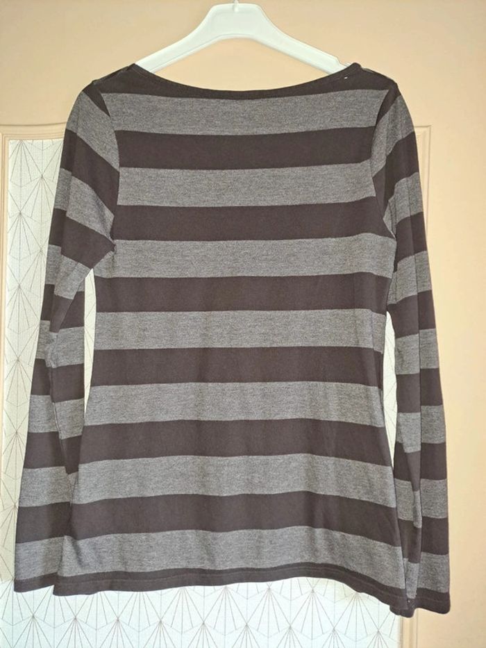 Jolie blouse camaïeu manche 40 longue femme marron tbe - photo numéro 2