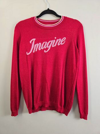 Pull ba&sh rouge "Imagine" pailleté taille 36 S tendance chic