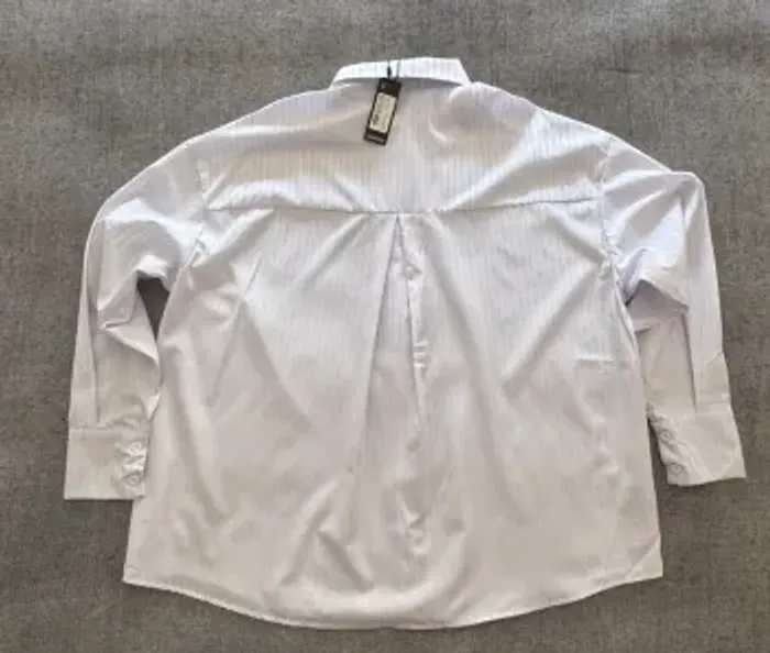 Boohoo – Chemise légère oversize blanche fines rayures – Taille 40 / UK 12 – Neuf - photo numéro 3